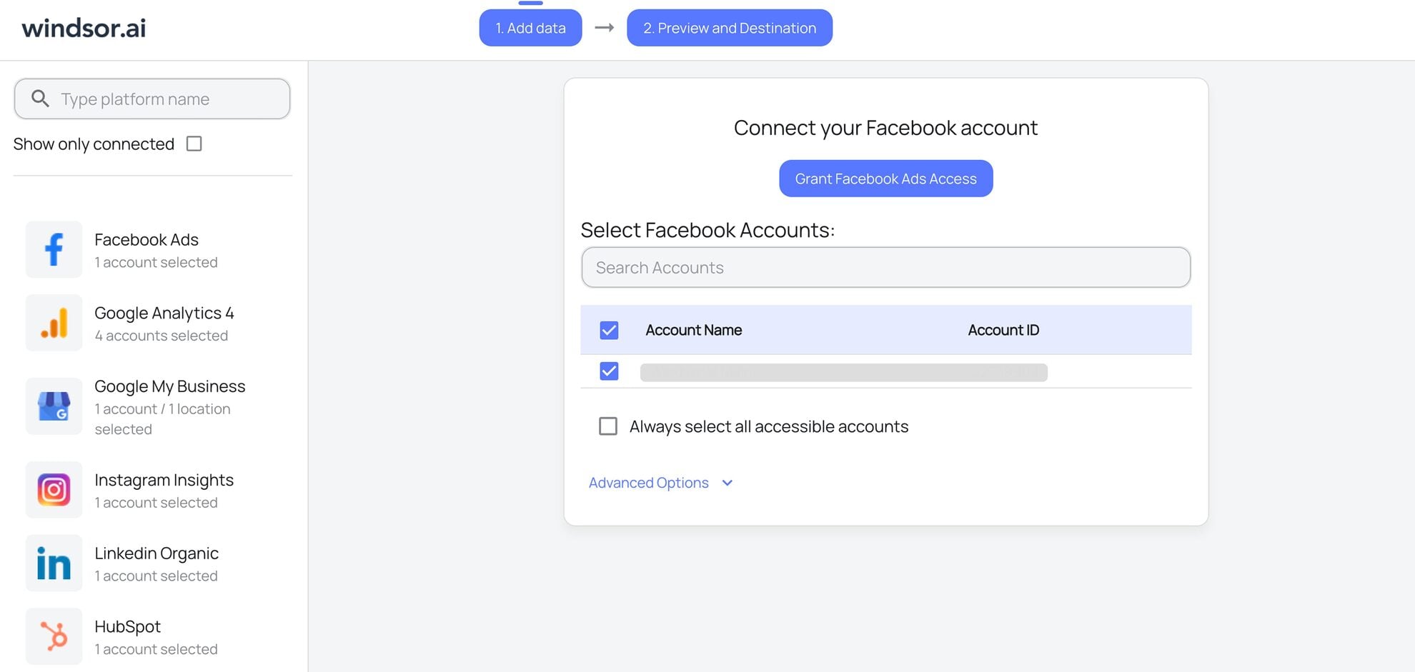 facebook ads connector windsor