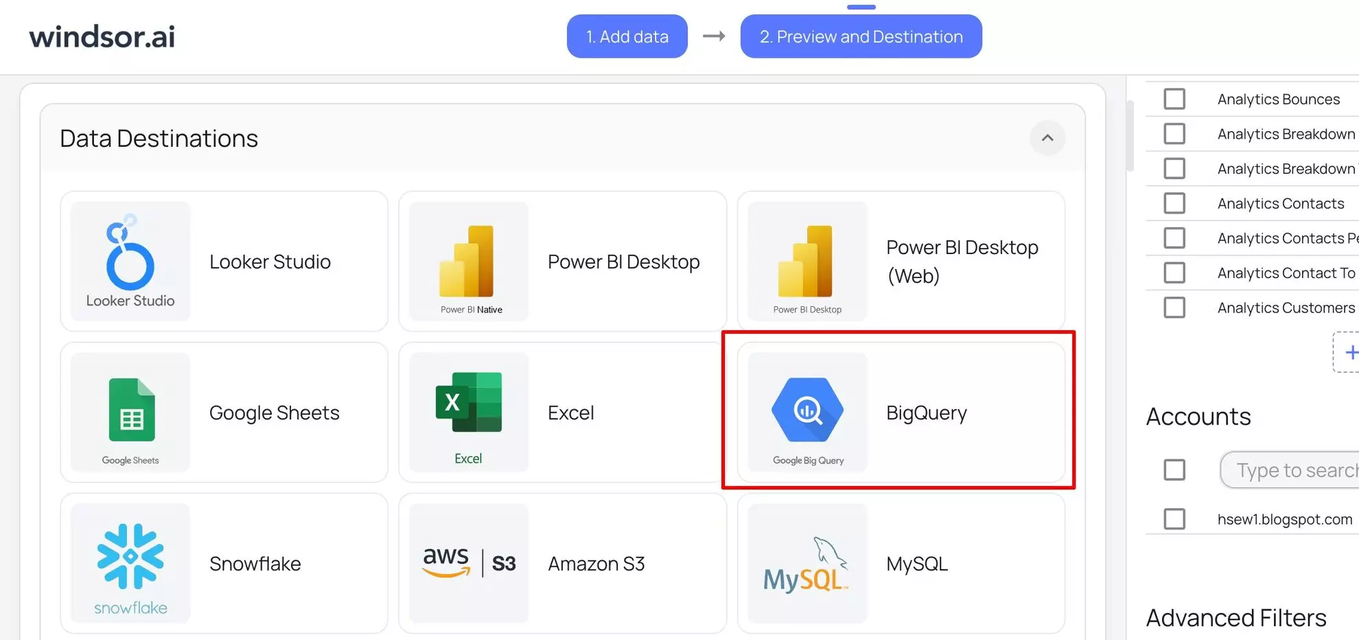 hubspot to bigquery windsor