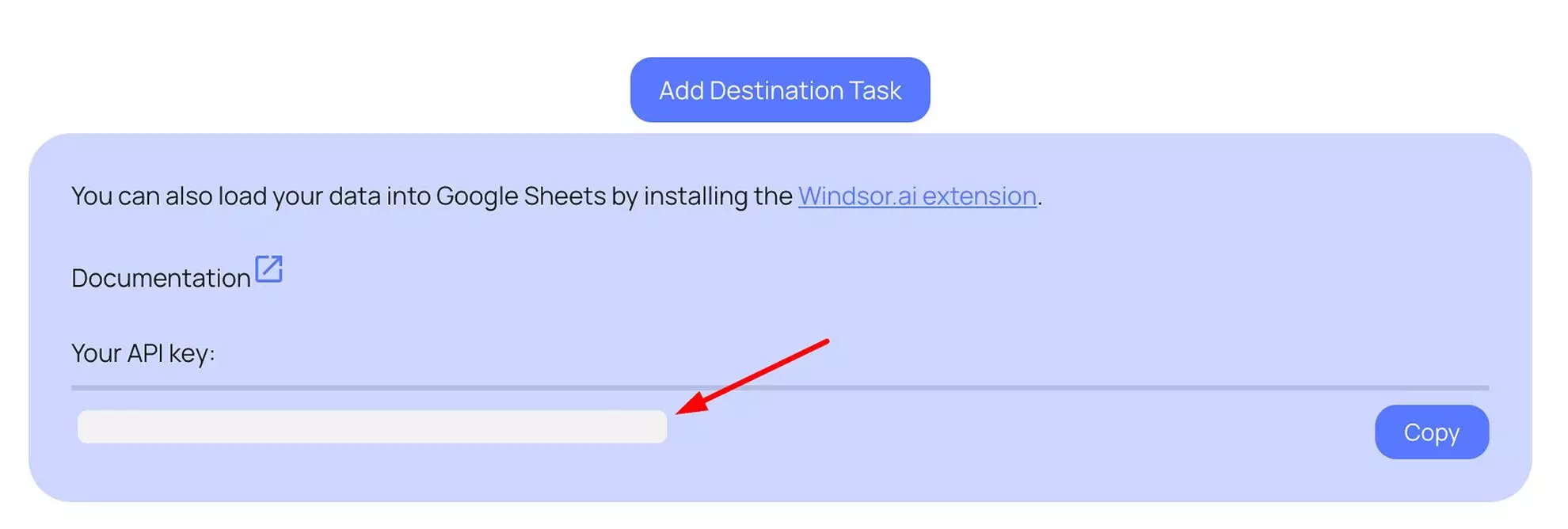 google sheets api key windsor.ai