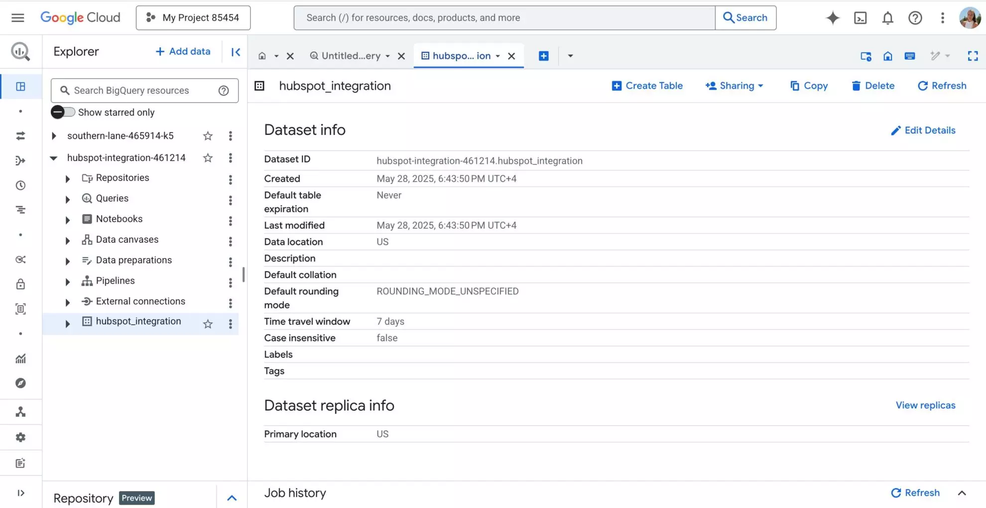 bigquery environment