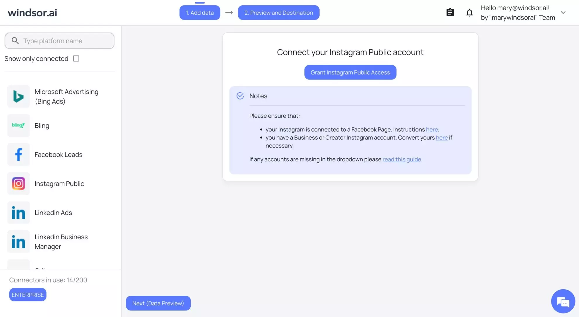 connect data source elt