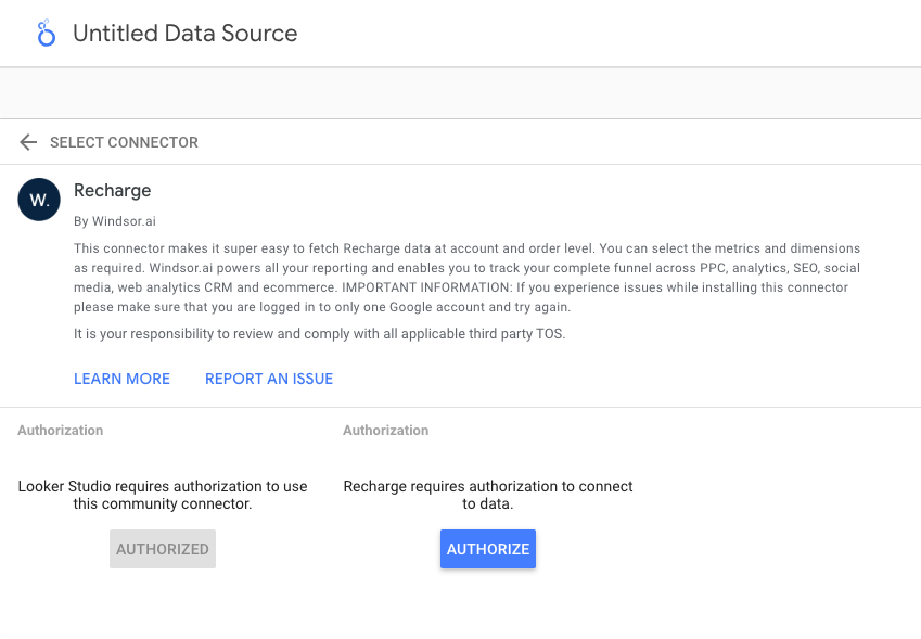 Recharge connector windsor.ai