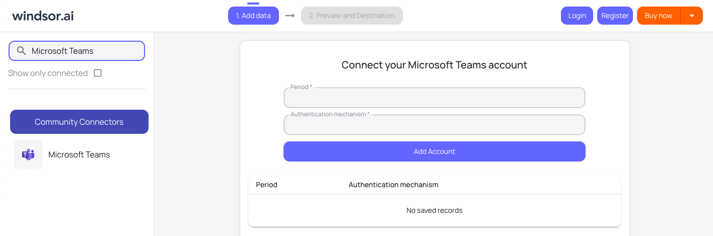 Microsoft Teams data source