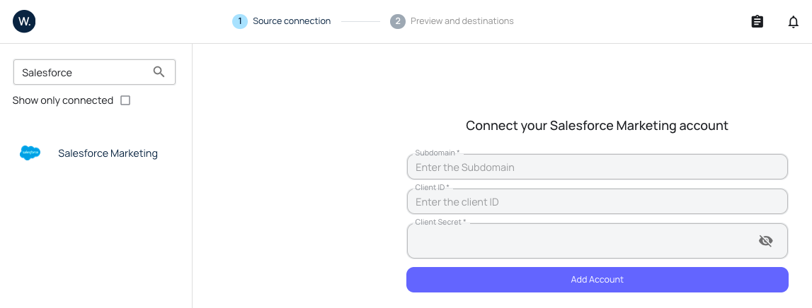 Salesforce Marketing Cloud data source
