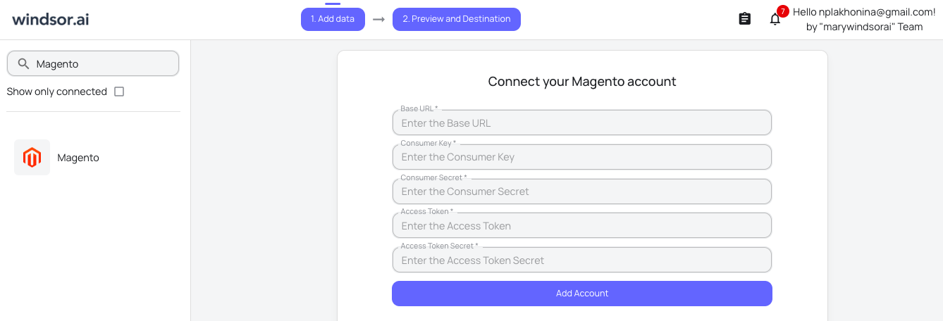 Magento data source