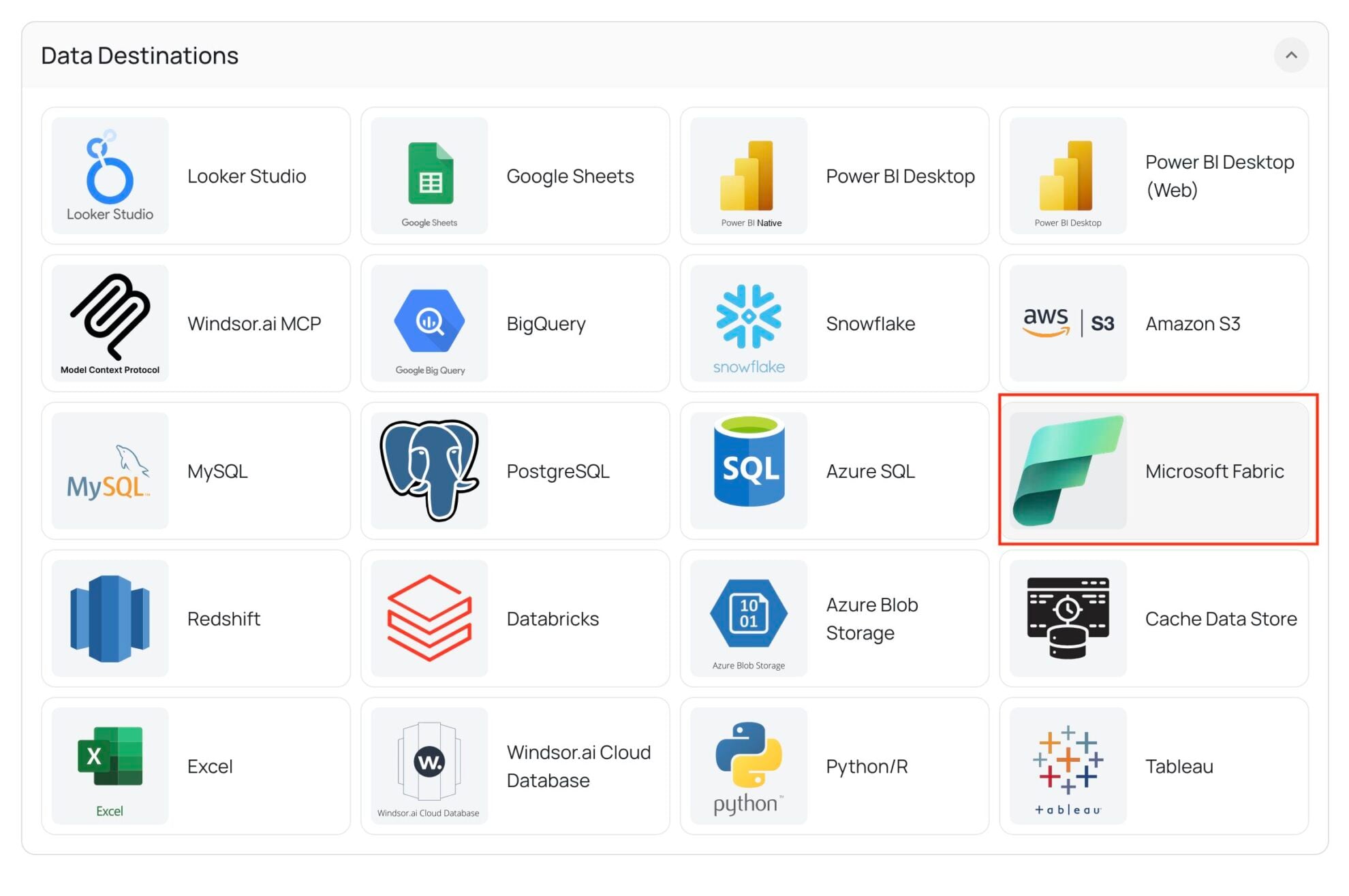 Microsoft Fabric data destination