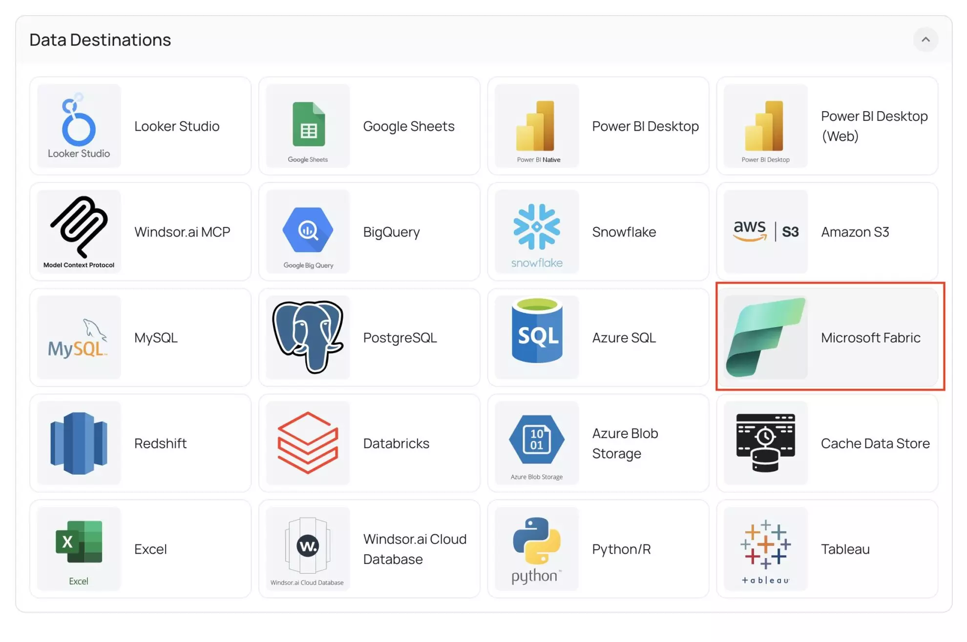 Microsoft Fabric data destination