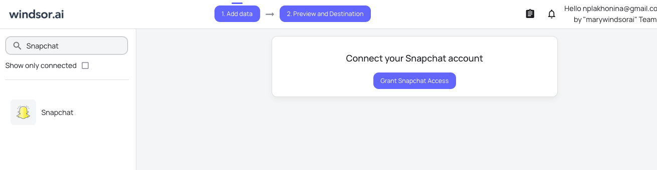 Snapchat data source