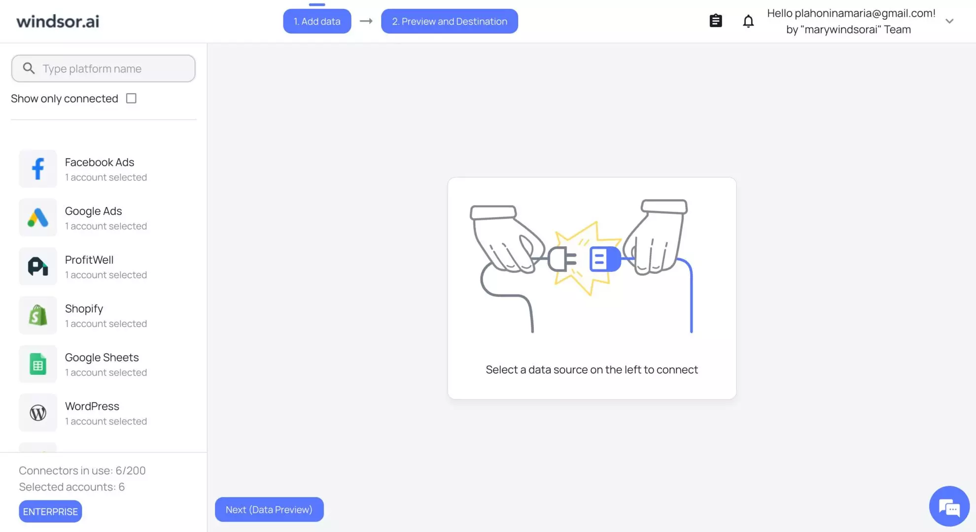 connect data source windsor