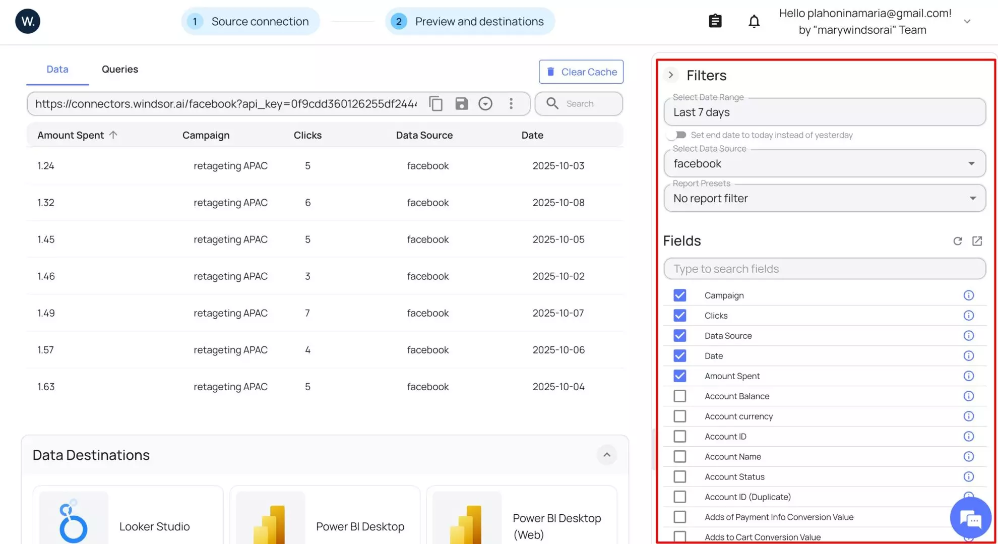facebook ads to looker studio windsor