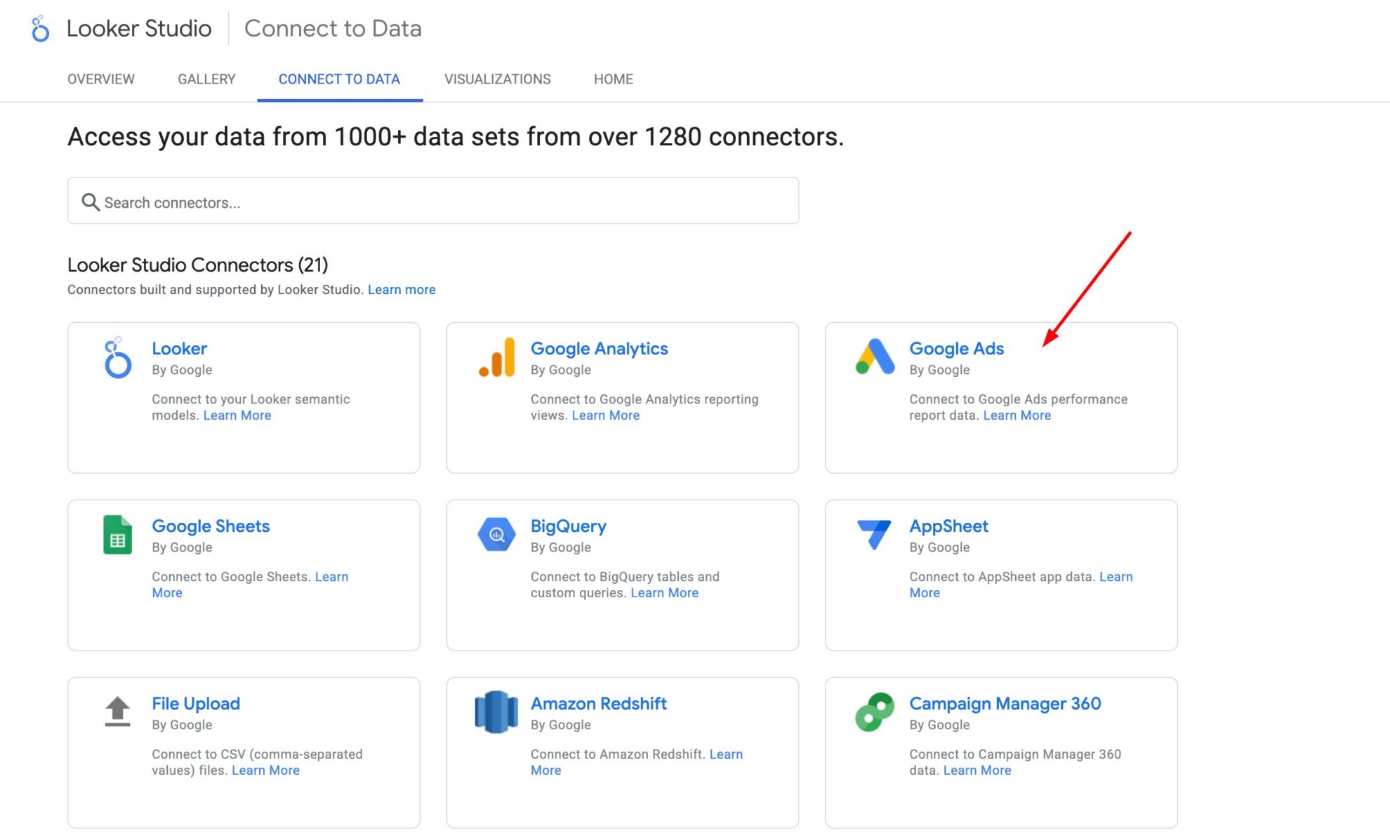 google ads connector in looker studio
