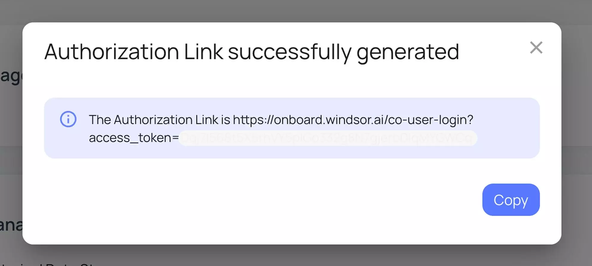 how to use authorization link in windsor