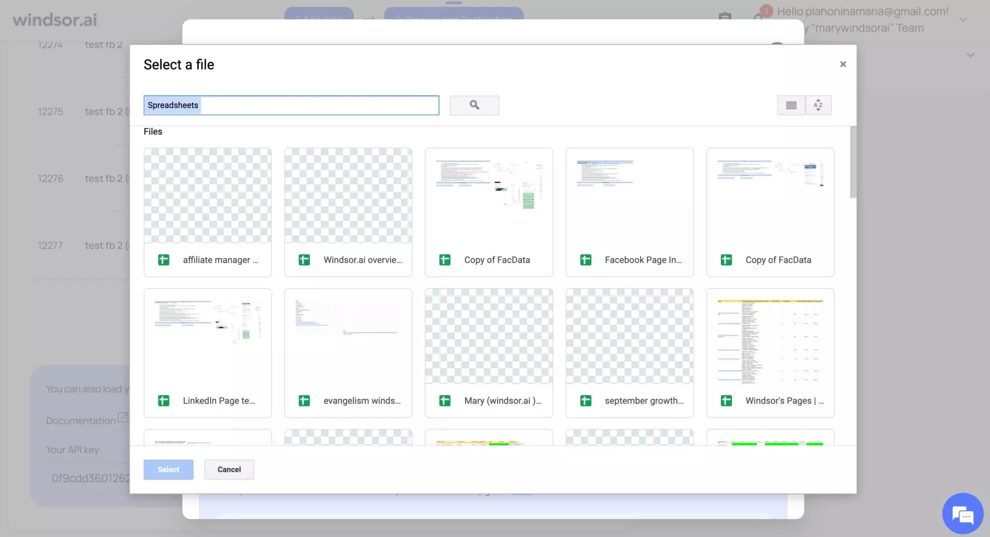 select sheet windsor
