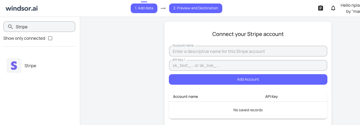 Stripe data source