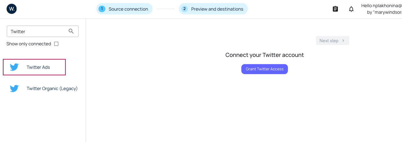 Twitter Ads data source