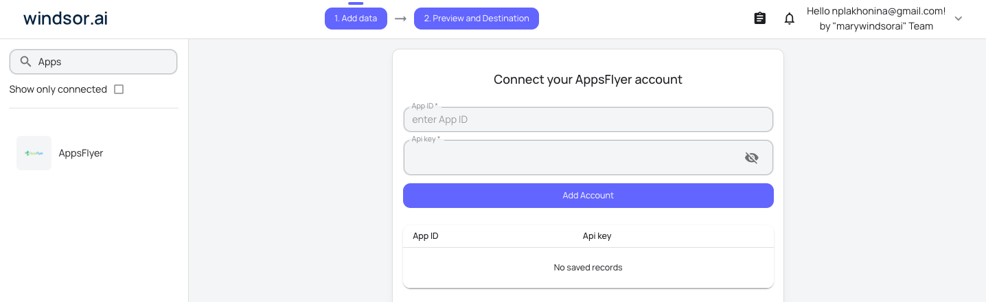 AppsFlyer data source