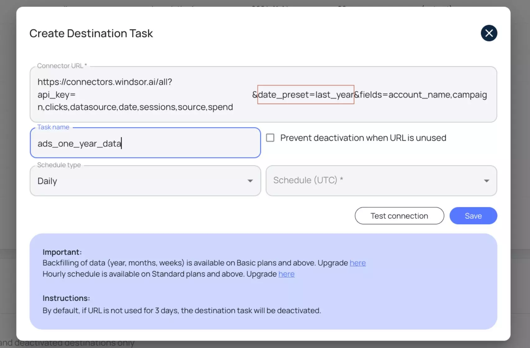 cache data store windsor destination task