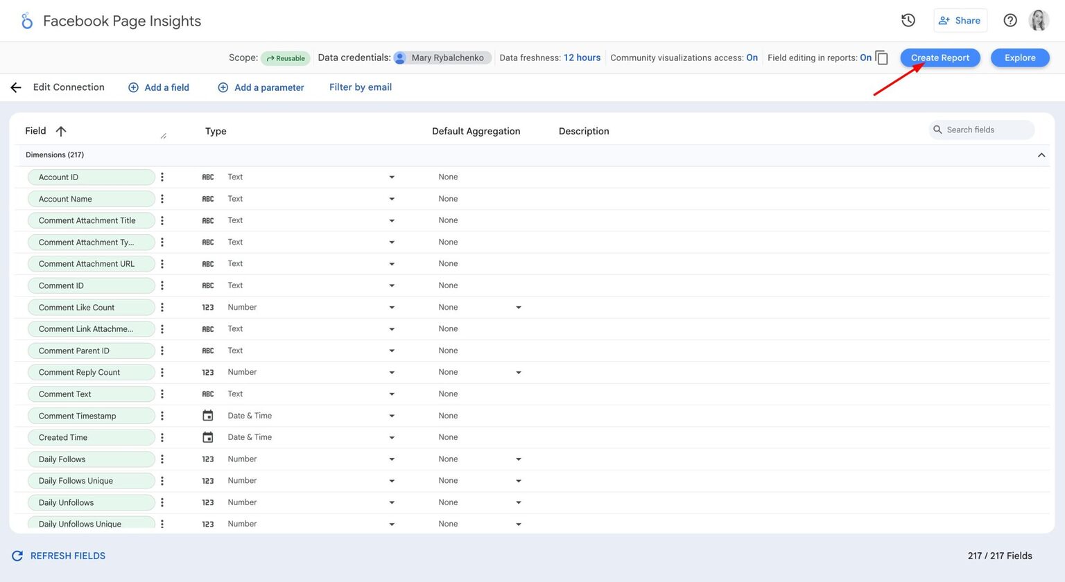 Looker Studio Facebook Page Insights Overview Report Template