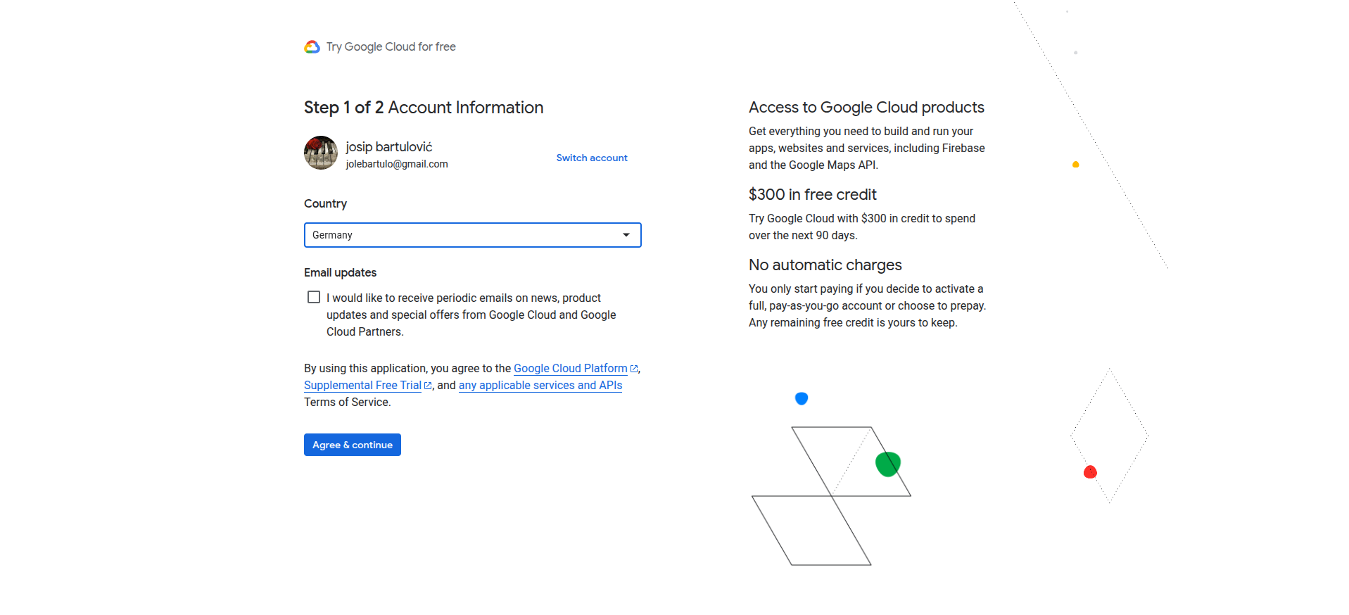 create google cloud console