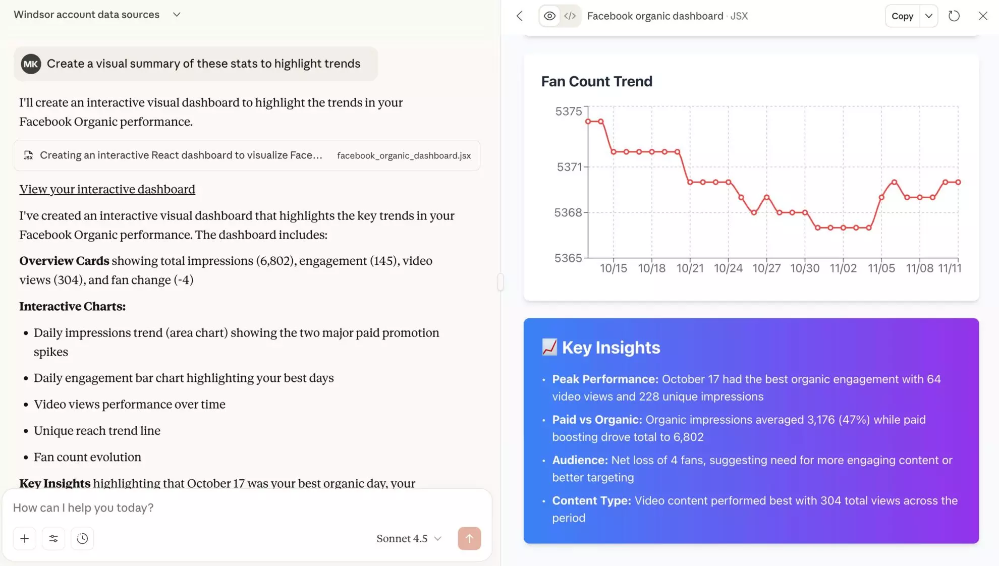 windsor mcp to create visual summary