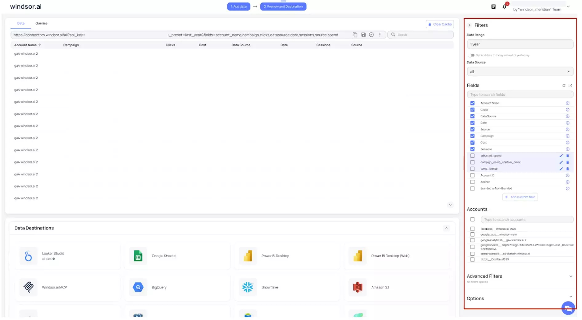 windsor query settings