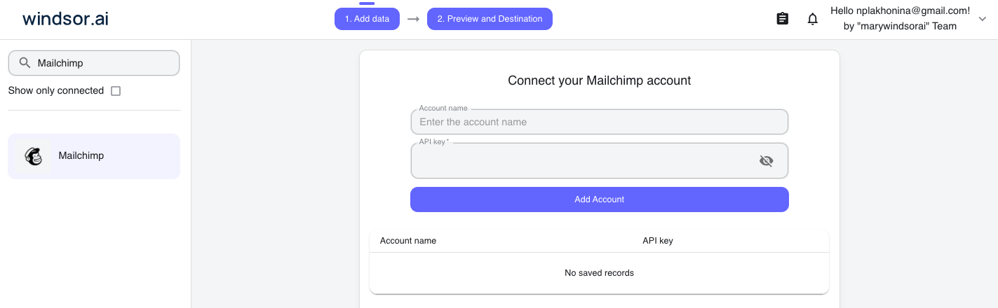 Mailchimp data source