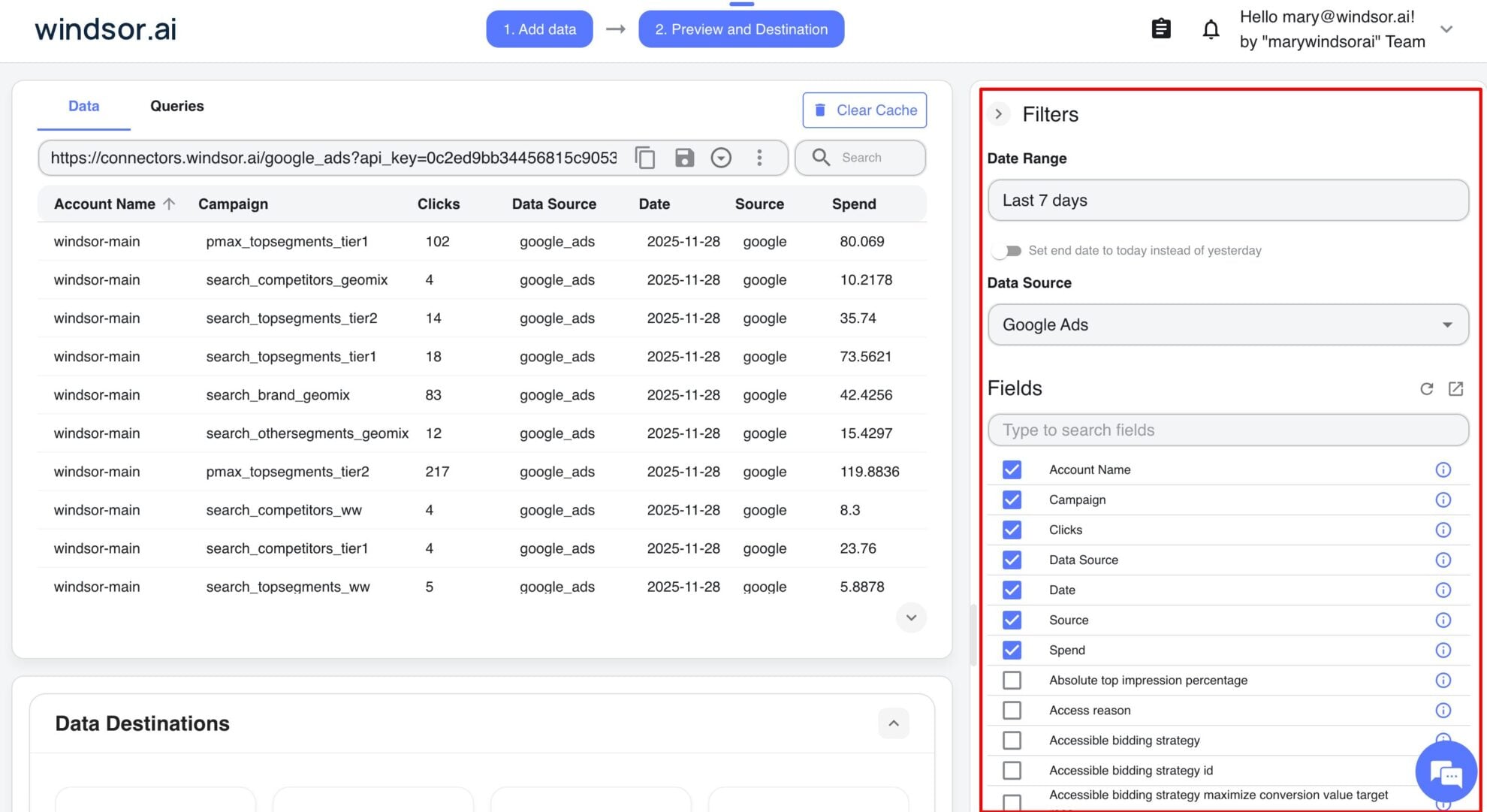 google ads integration windsor