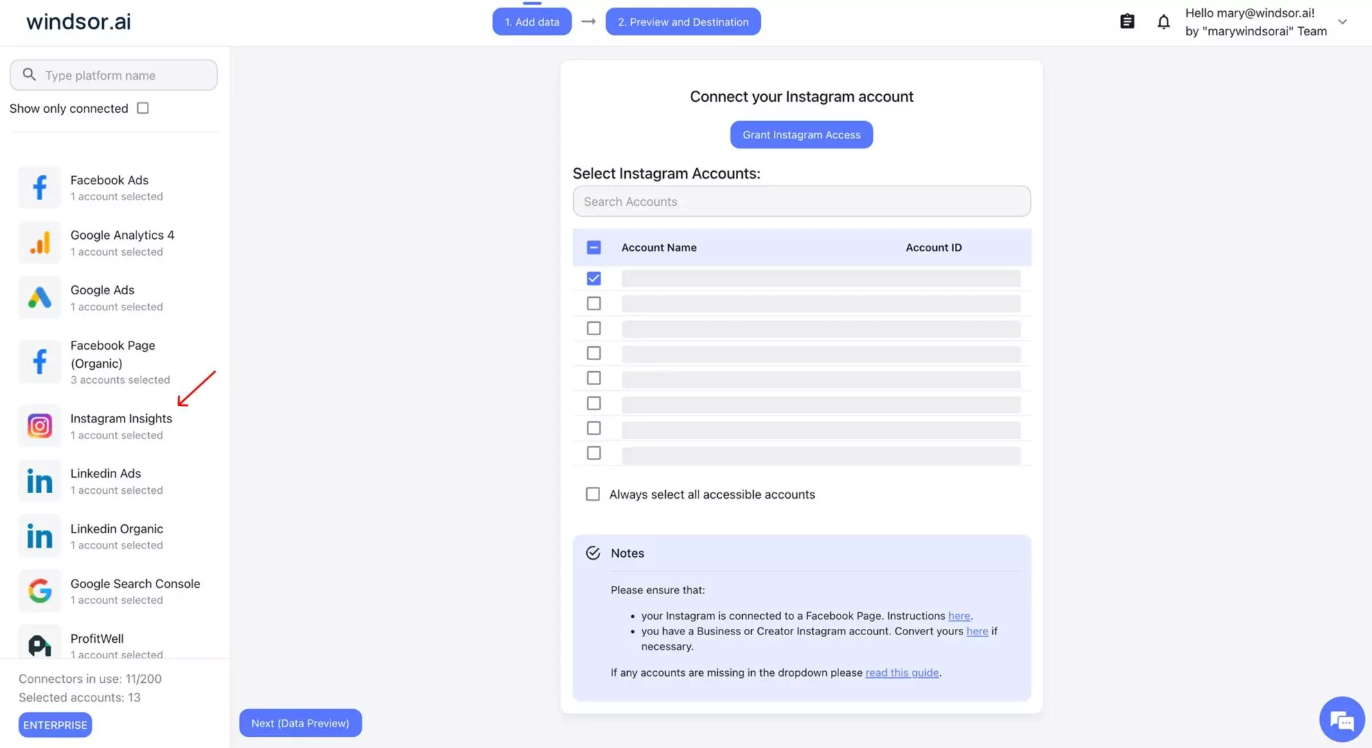 connect instagram windsor