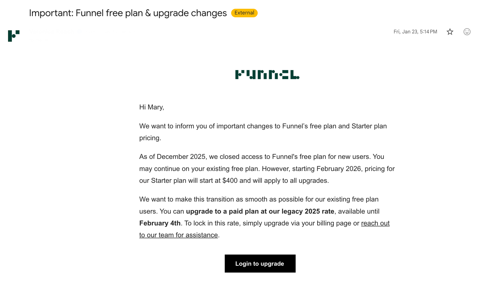 funnel price increase 2026