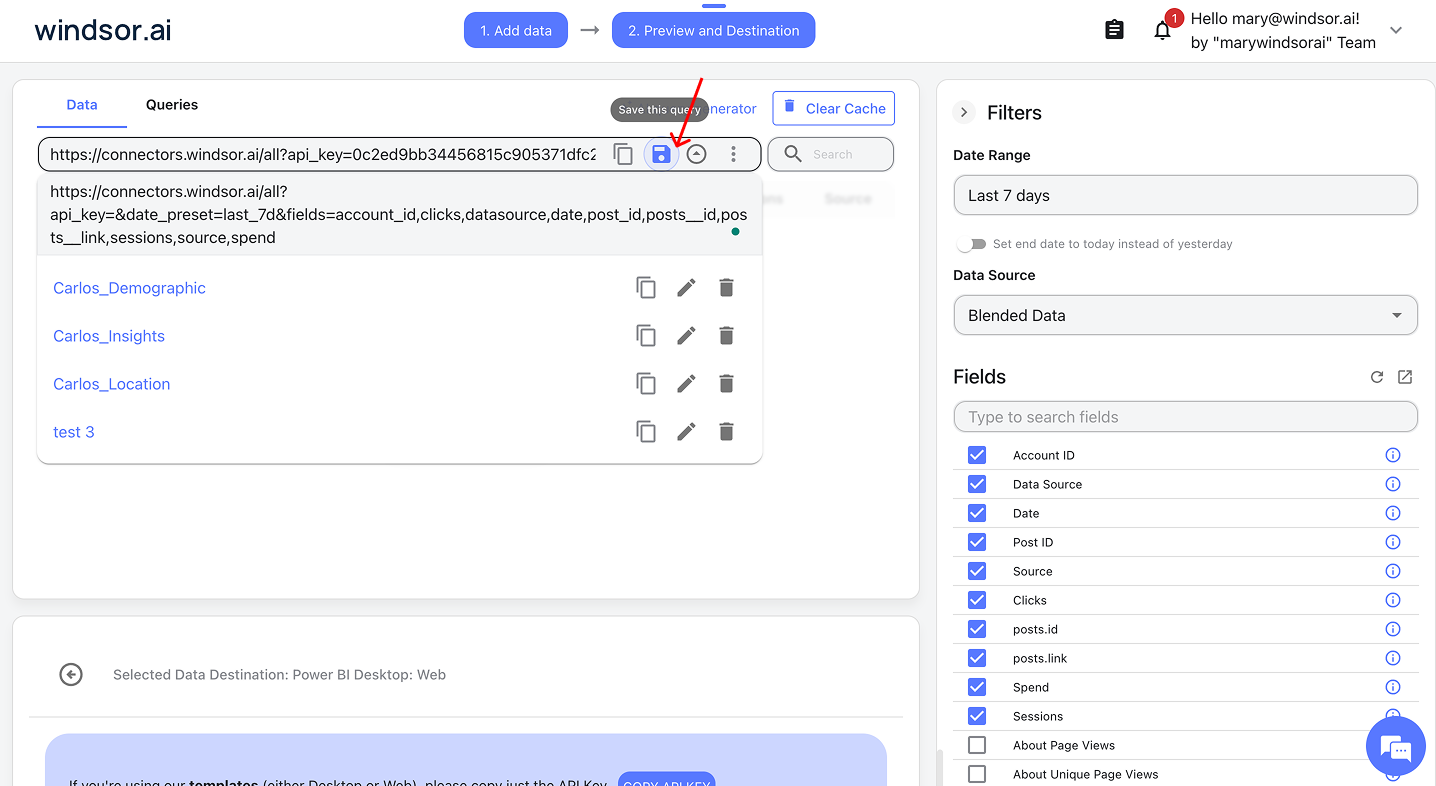 save query in windsor