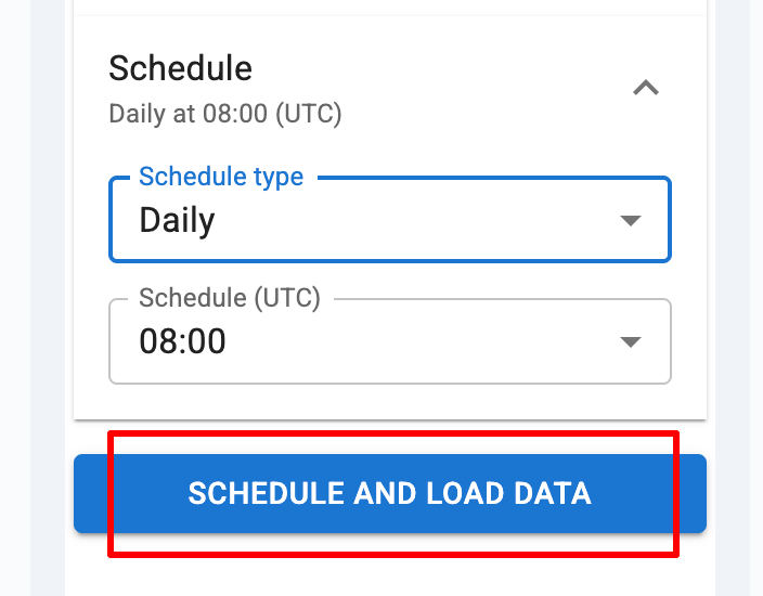 schedule and load data windsor