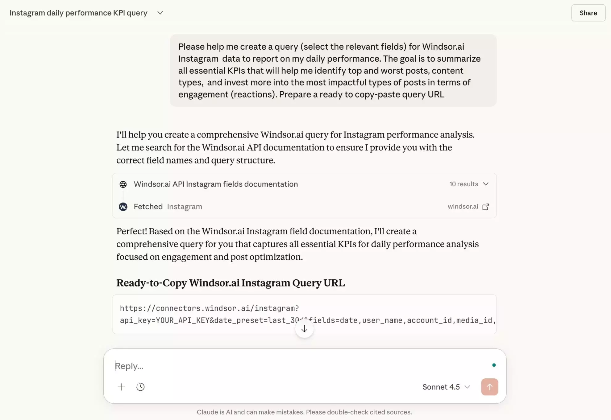 windsor mcp for instagram reporting