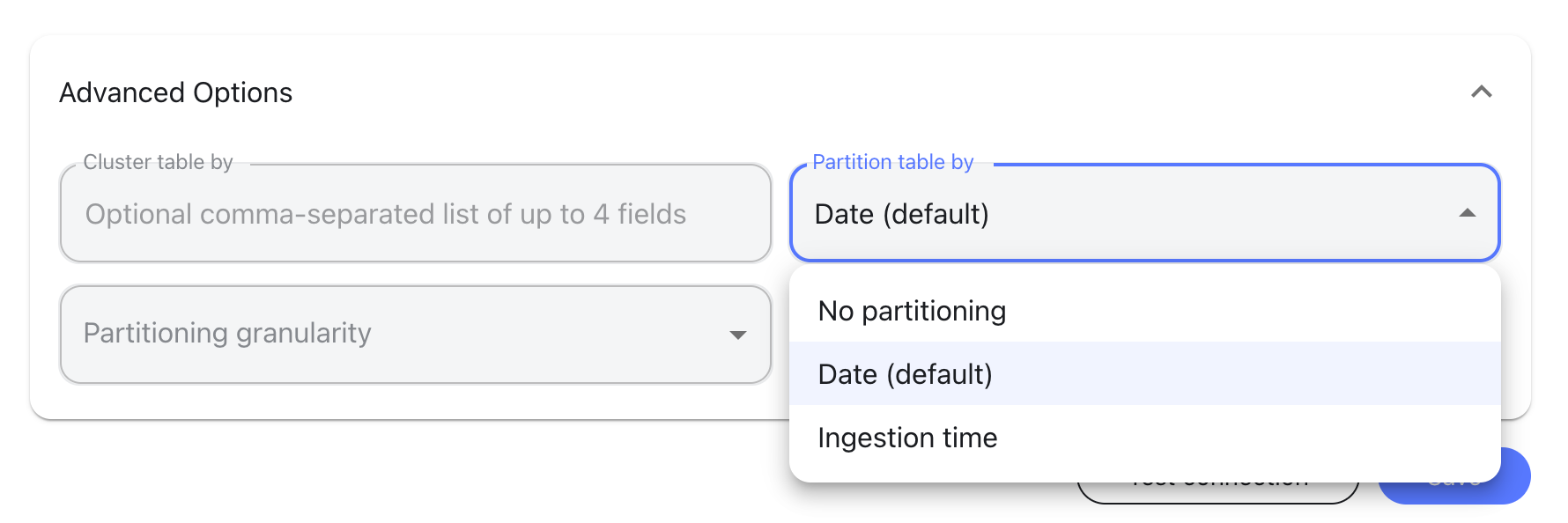 bigquery partitioning and clustering in windsor