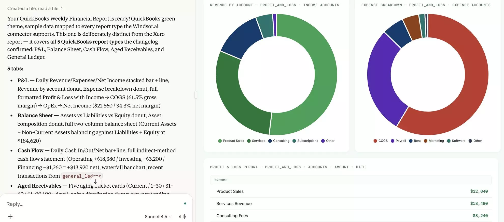 Analyze QuickBooks data in Claude