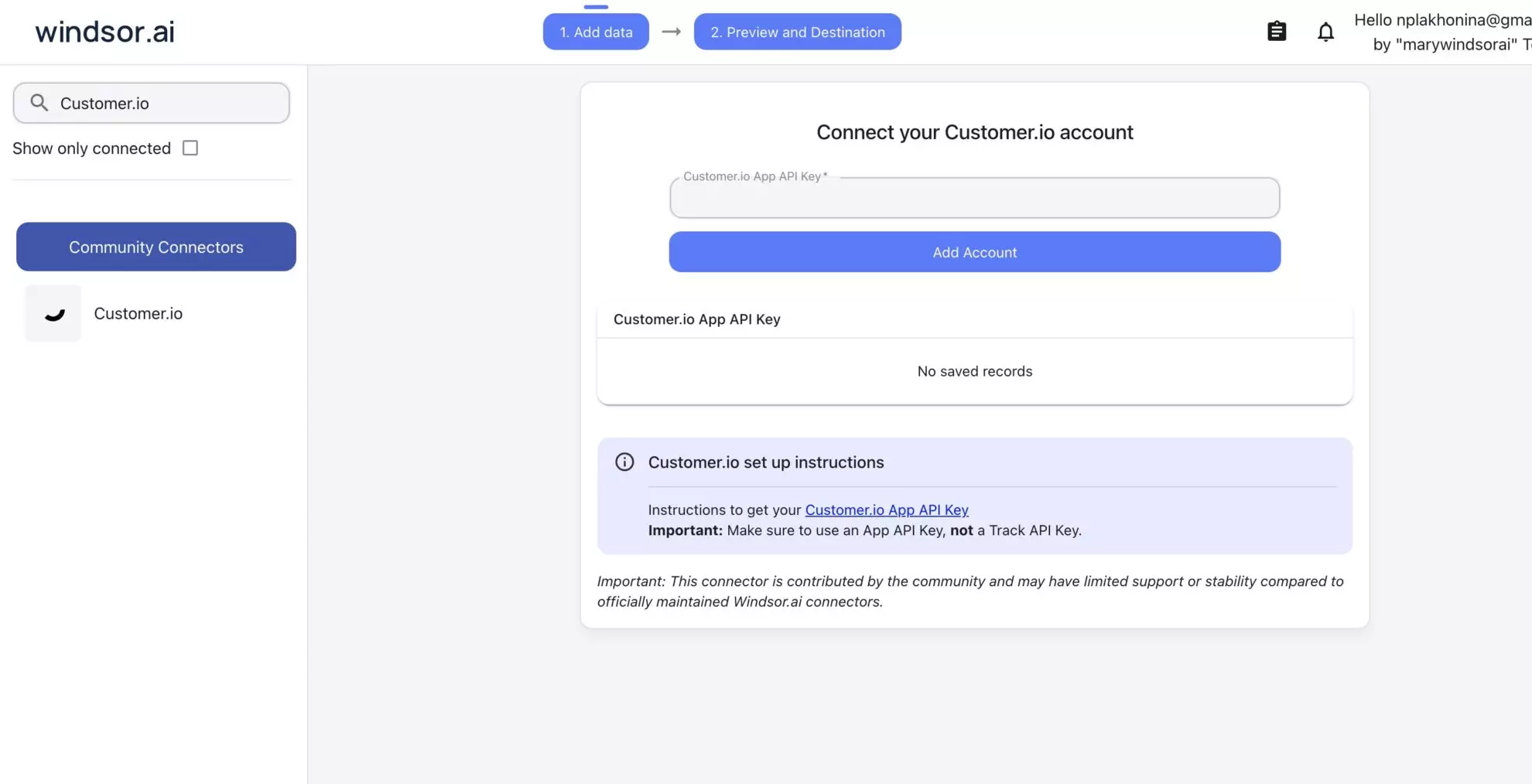 Customer.io data source