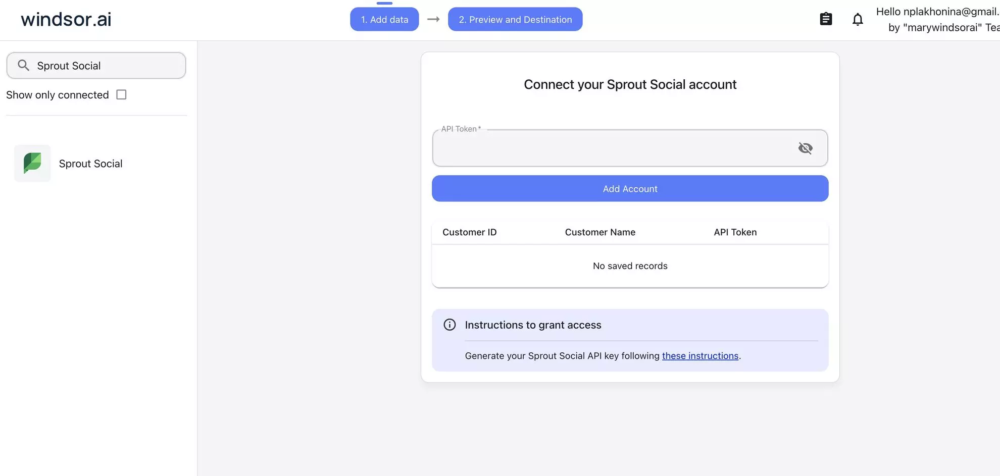 Sprout Social data source