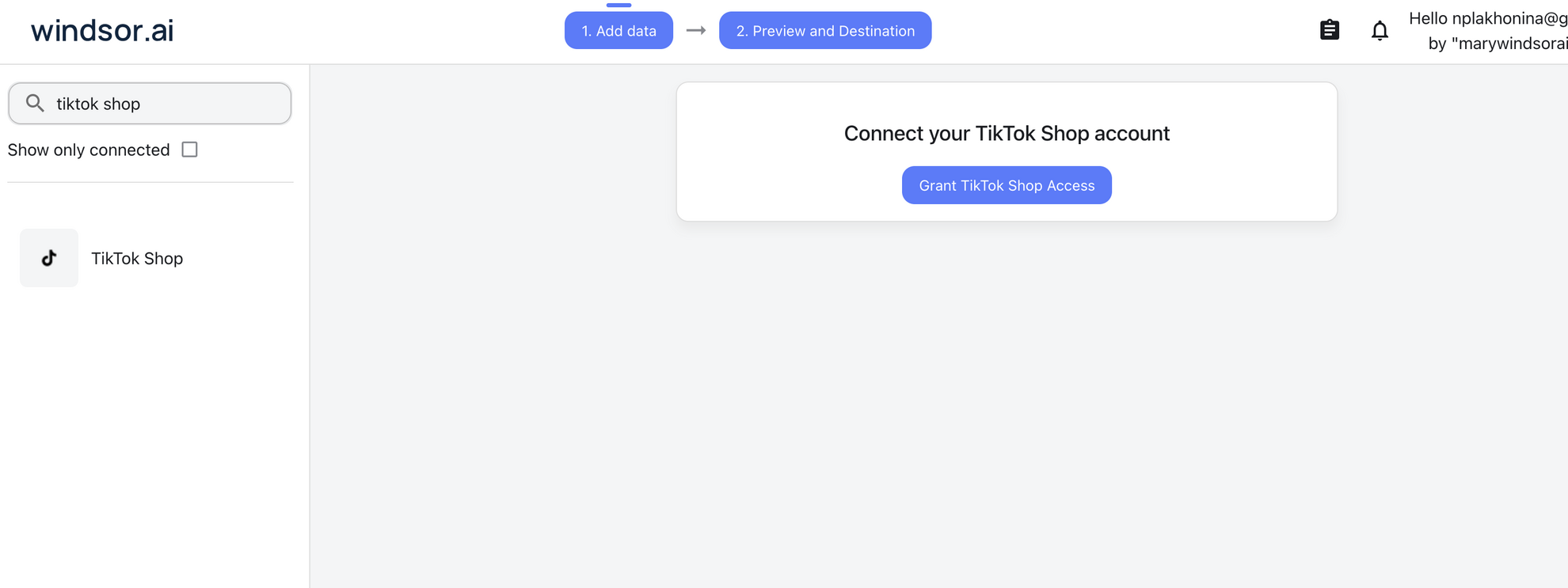 TikTok Shop data source Windsor
