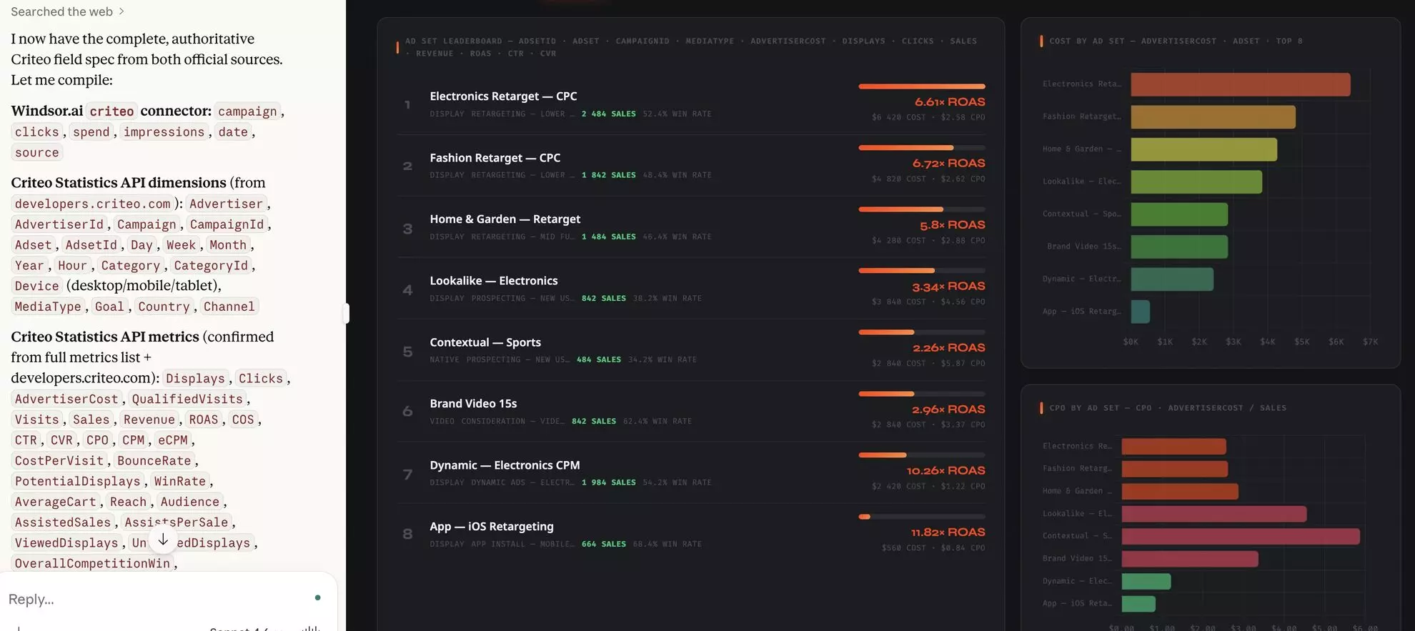 analyze Criteo data in Claude