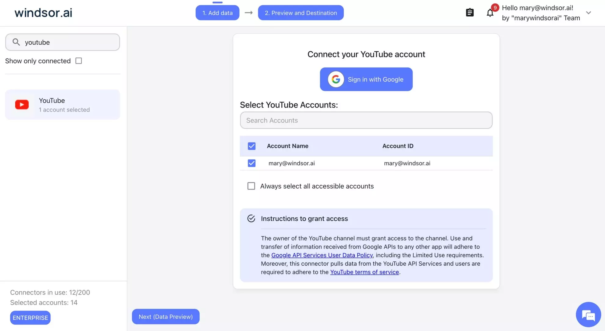 connect youtube windsor