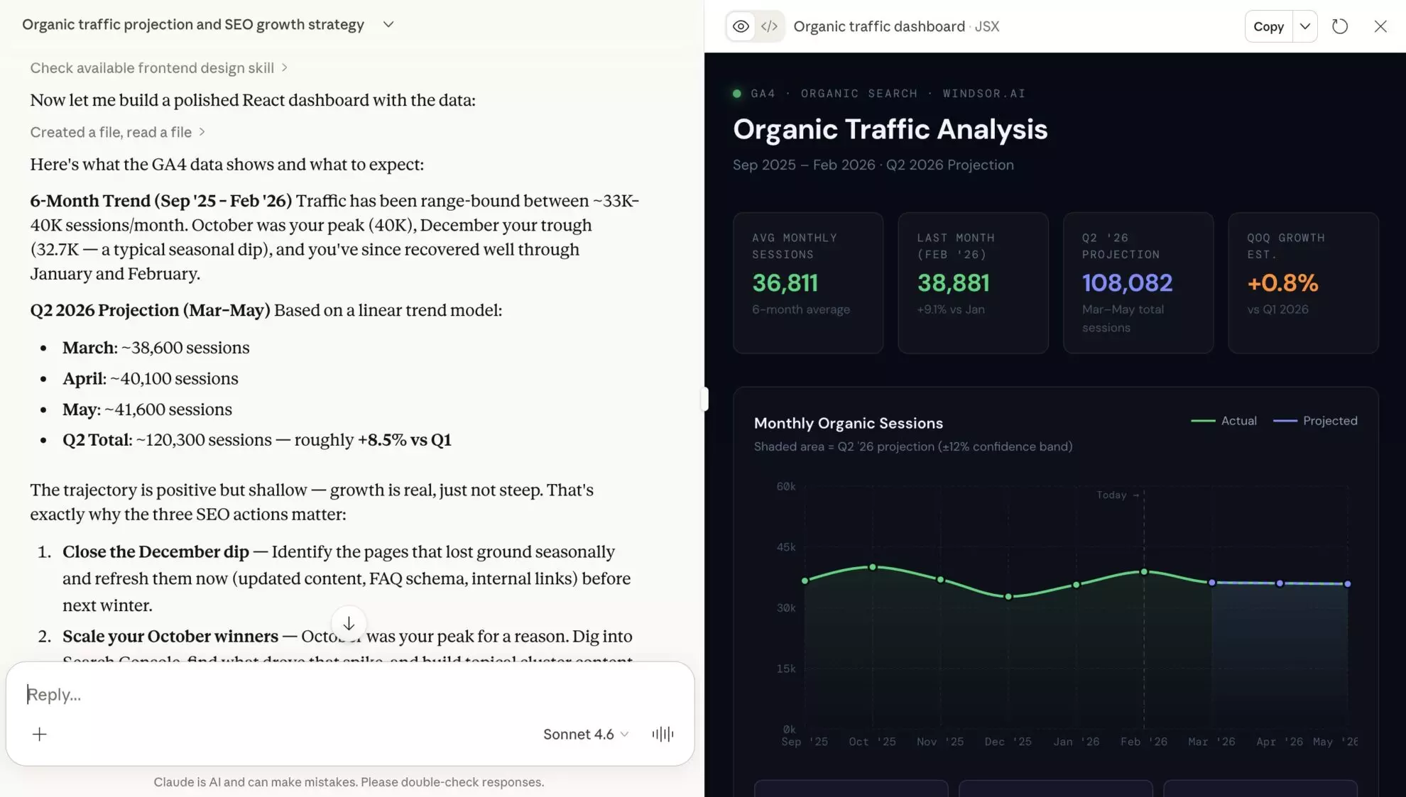ga4 visual summary in claude windsor mcp