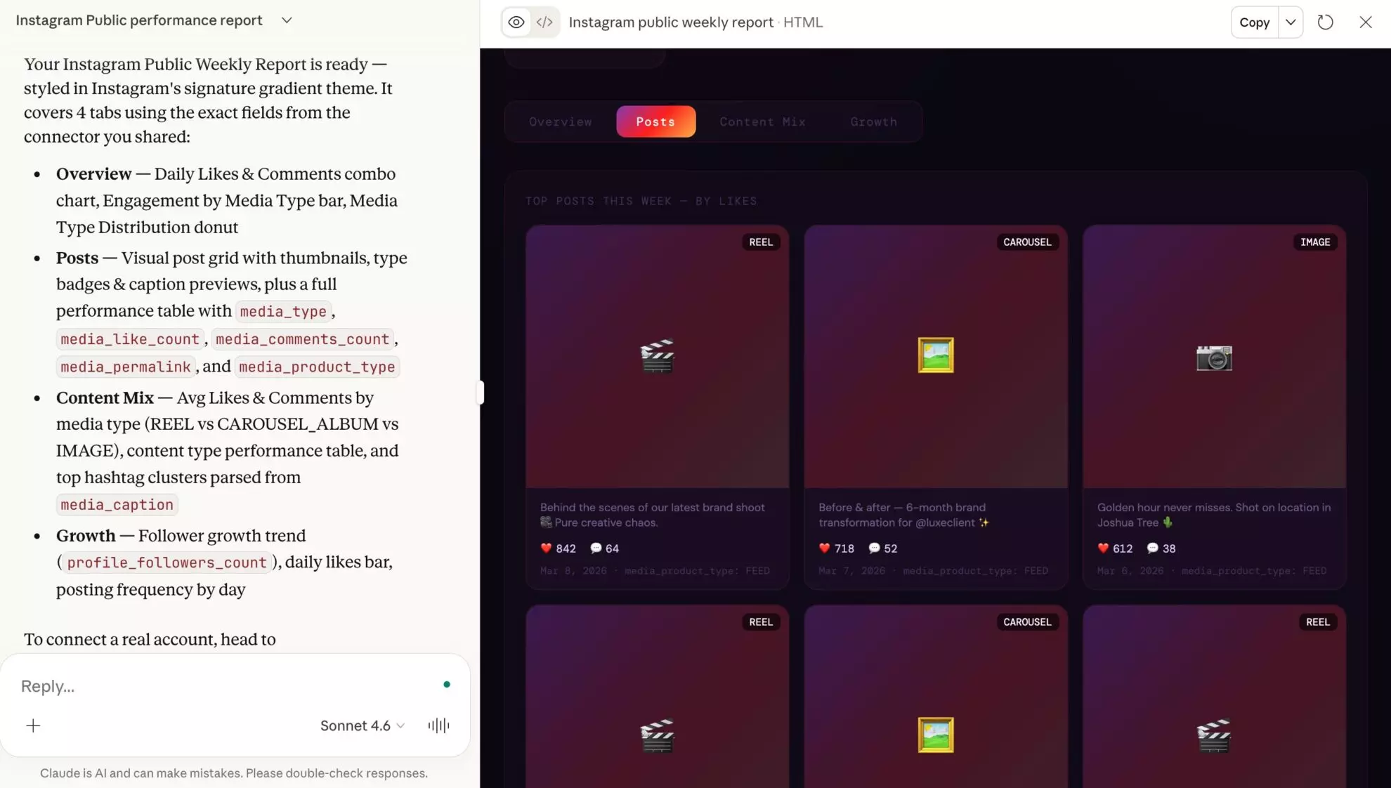instagram public report windsor mcp for claude
