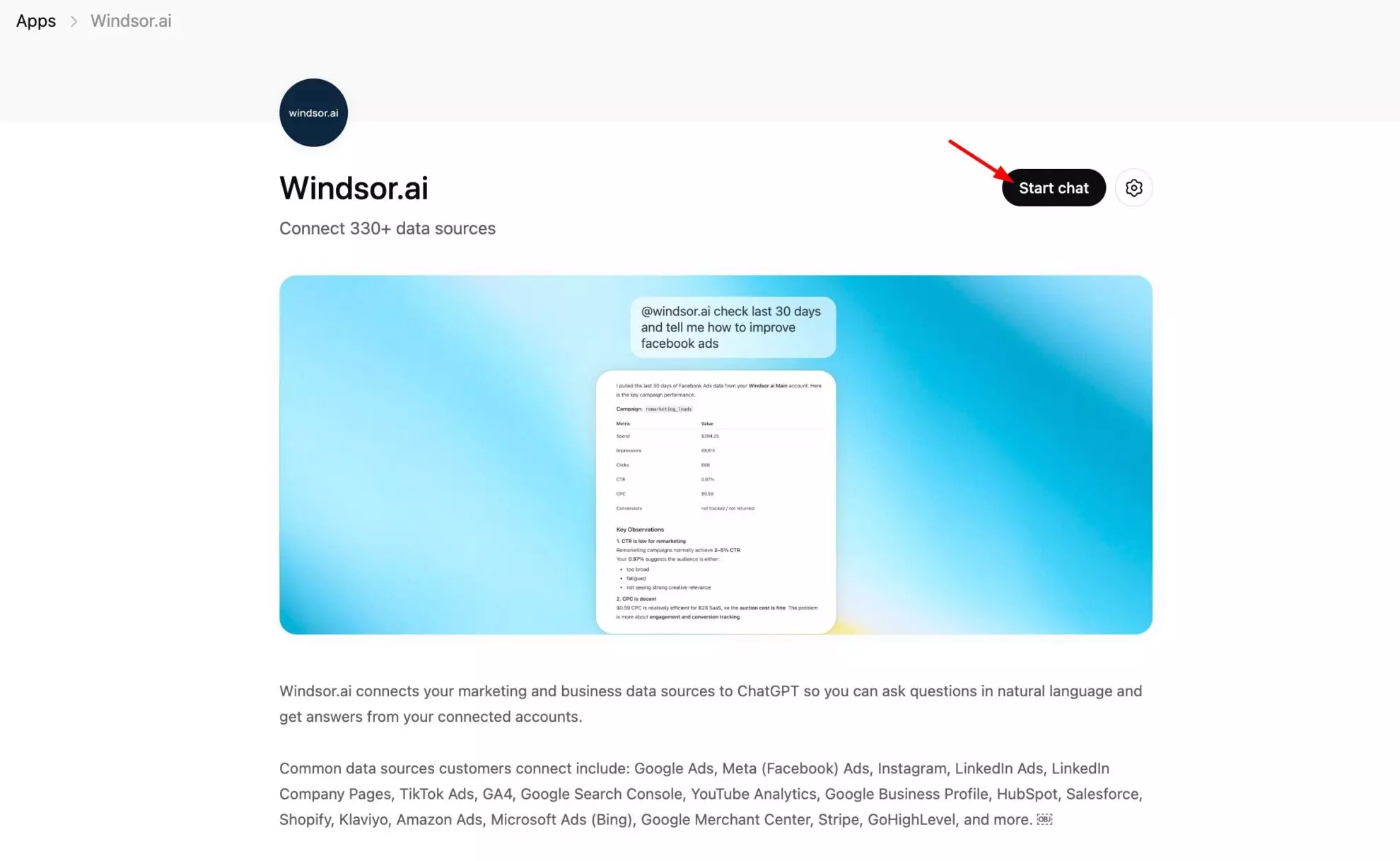 windsor.ai connector for chatgpt