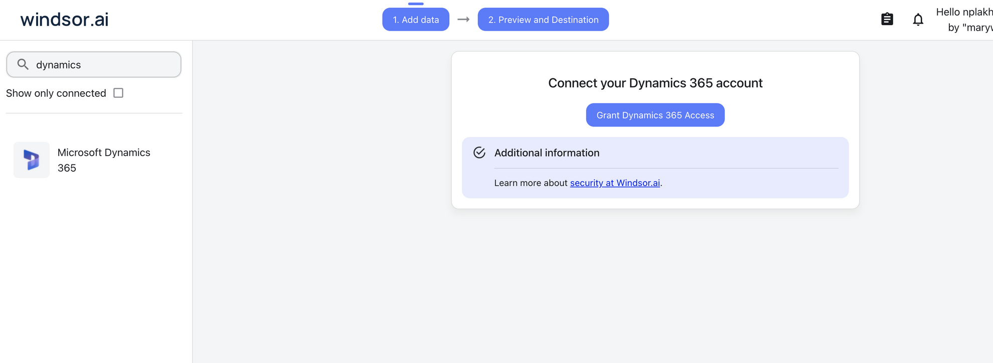 Dynamics 365 data source
