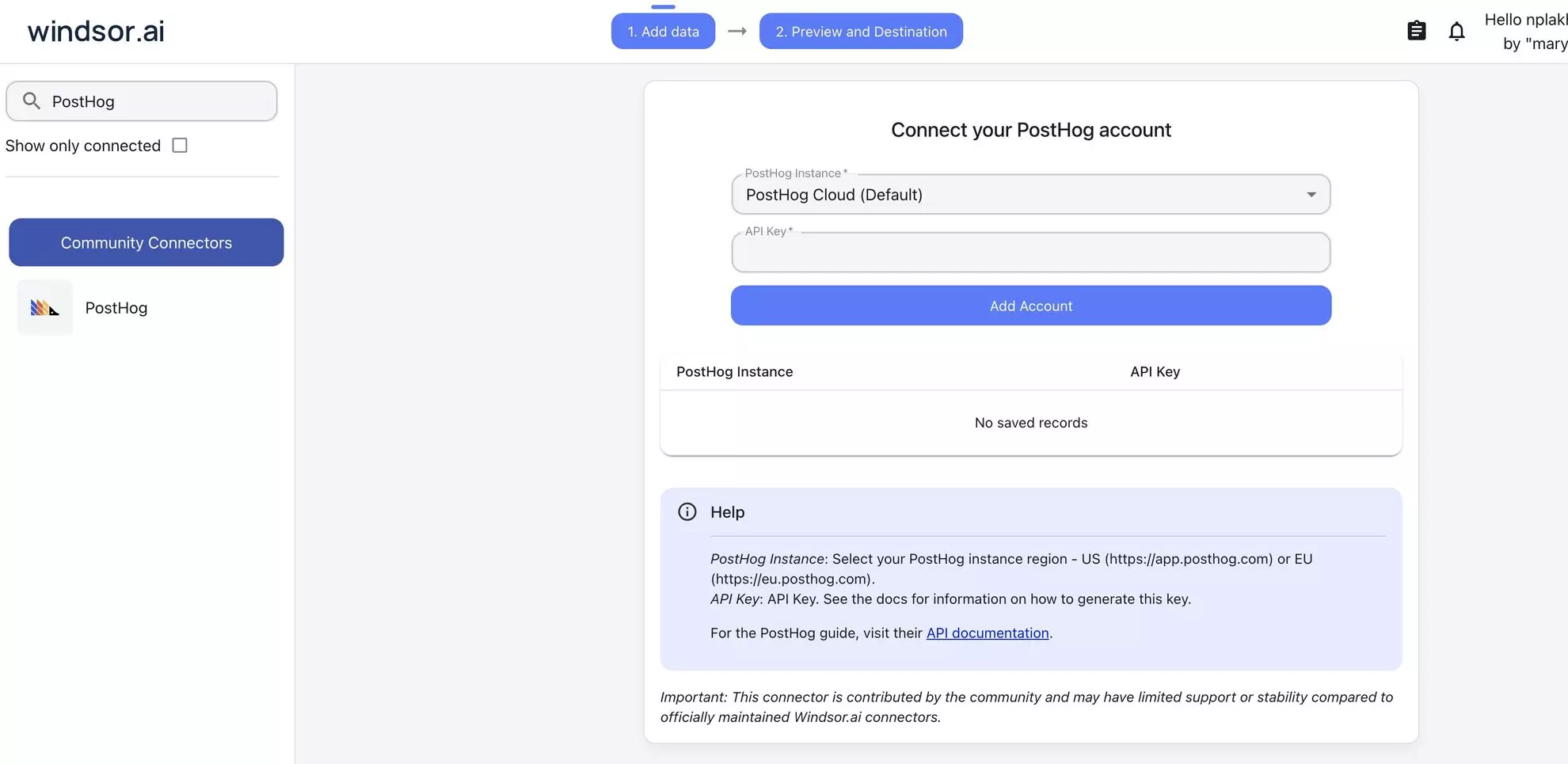 PostHog data source