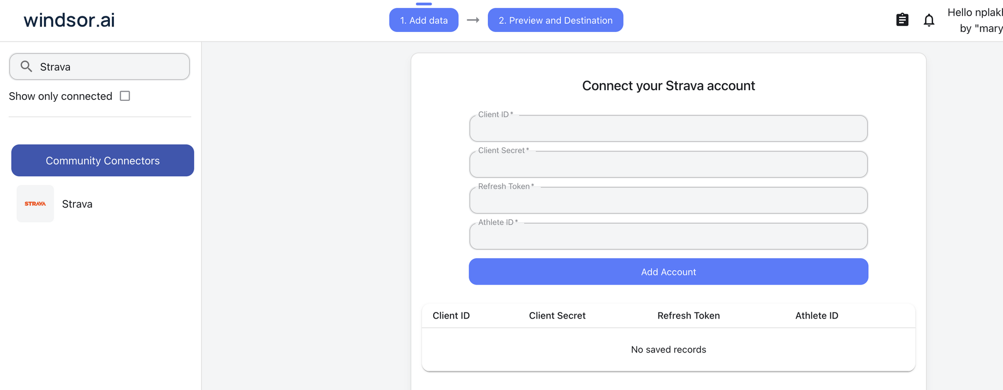Strava data source