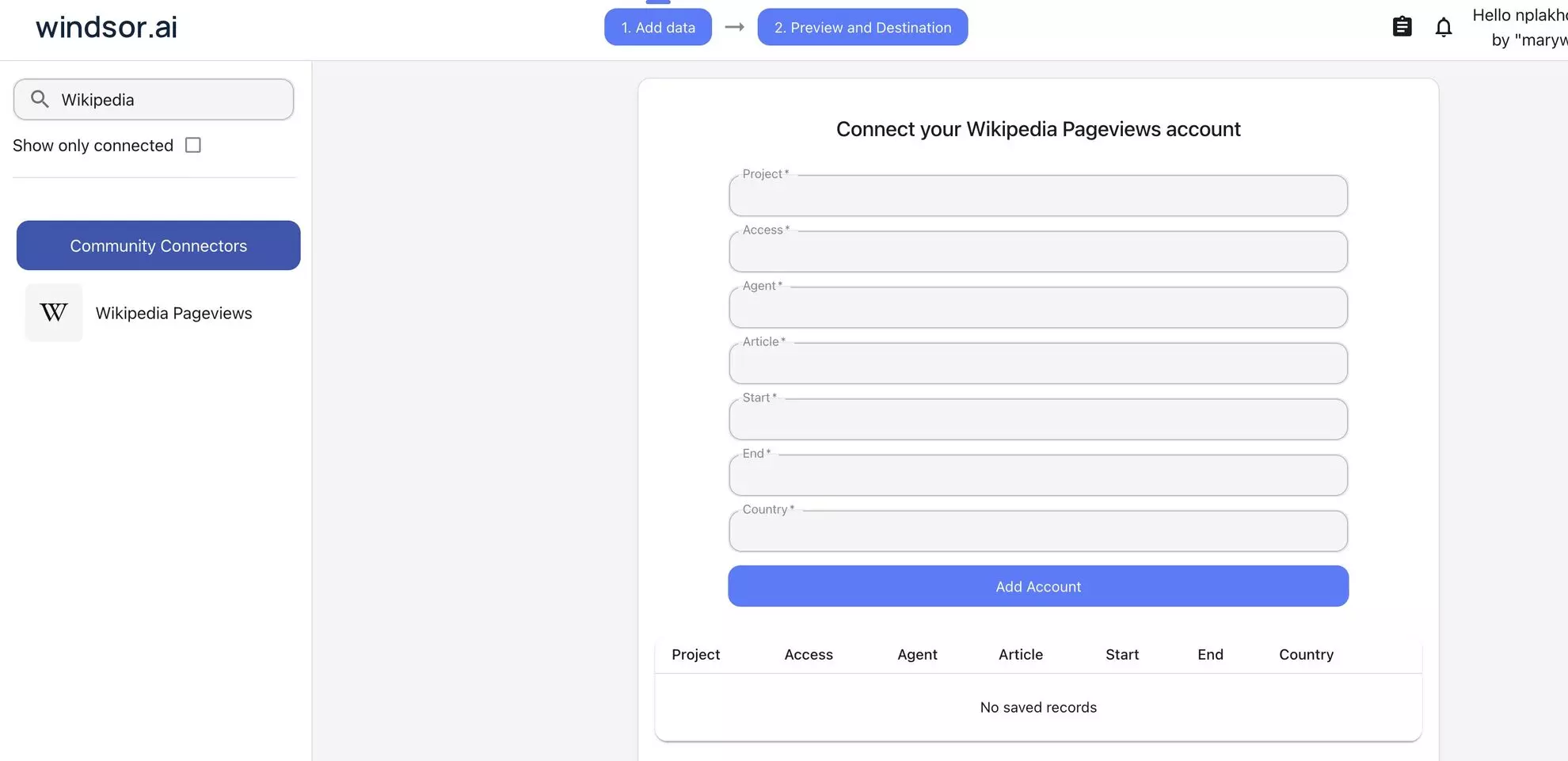 Wikipedia data source