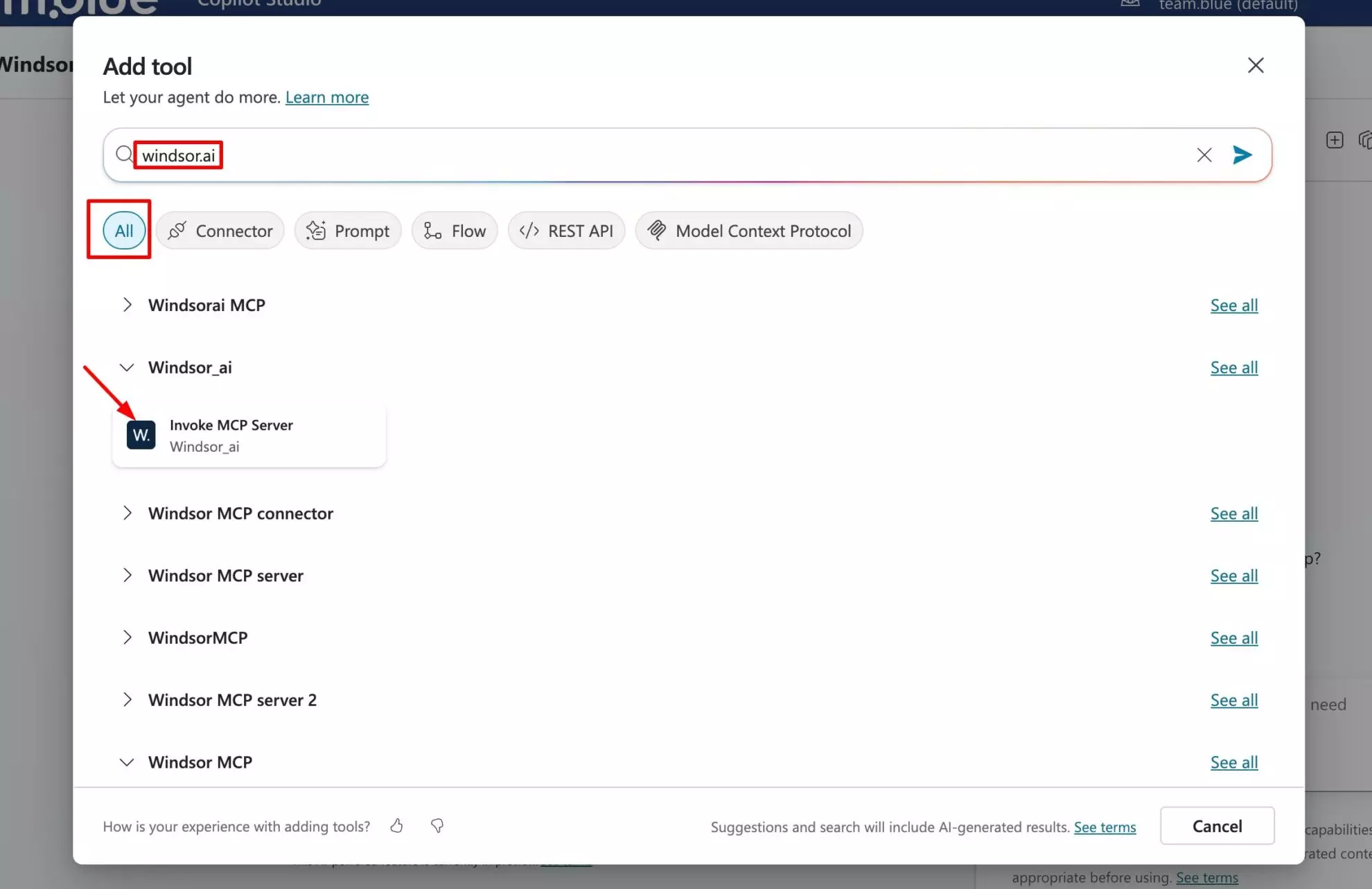 install windsor.ai connector copilot