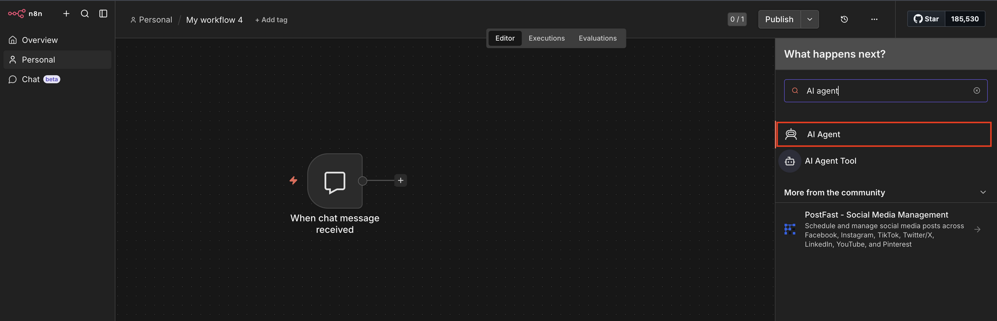 create ai agent in n8n