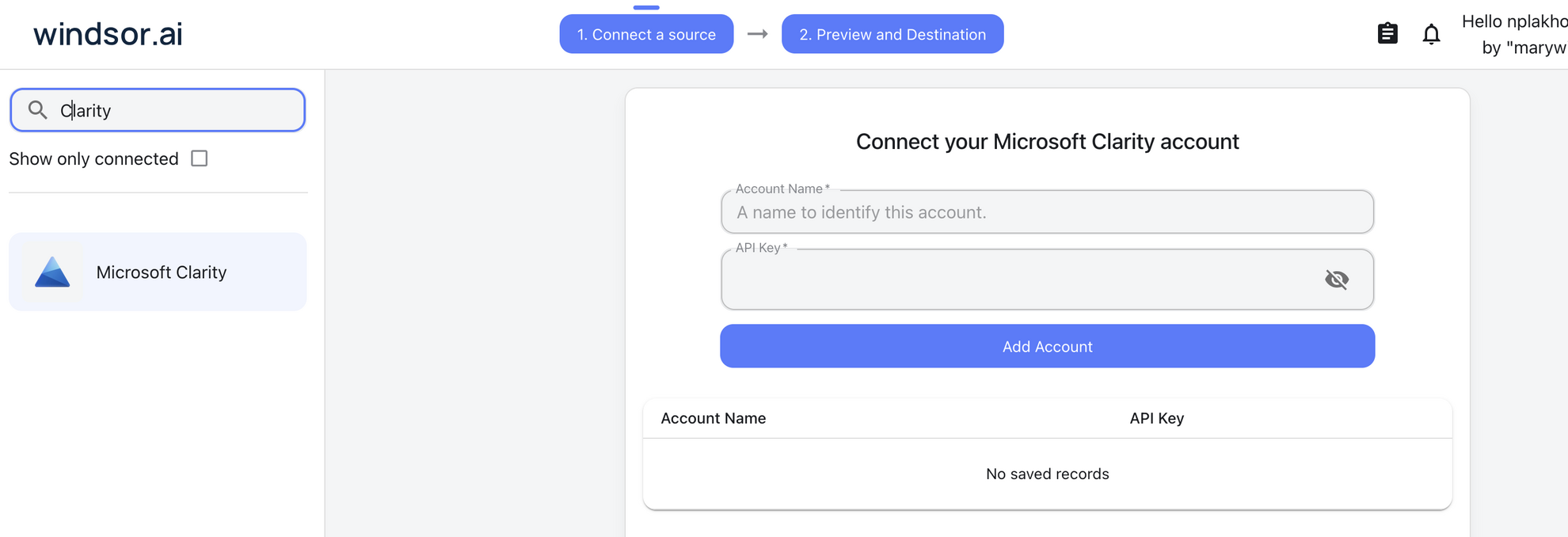 Microsoft Clarity data source
