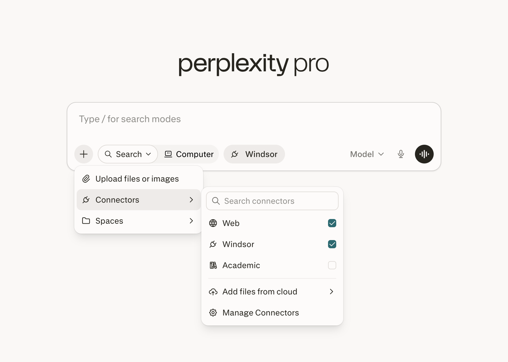 enable windsor connector in perplexity